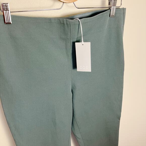 NWT COS Women's Ankle Zips Slim Fit Trousers Size 12 Green - Picture 8 of 9